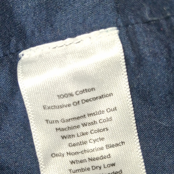 Talbots Dark Blue Dress with White Floral Embroidery Size Sp Made INDIA - Picture 14 of 14